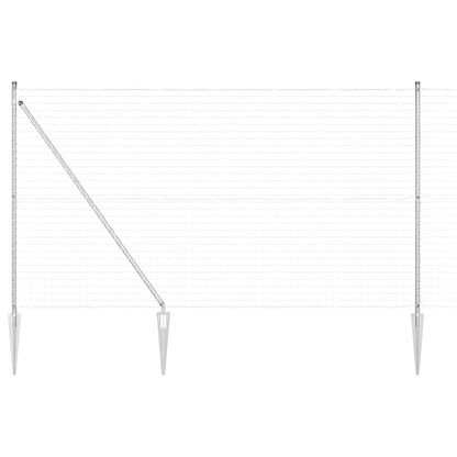 Fence with Posts Silver 1.5 x 10 m Steel