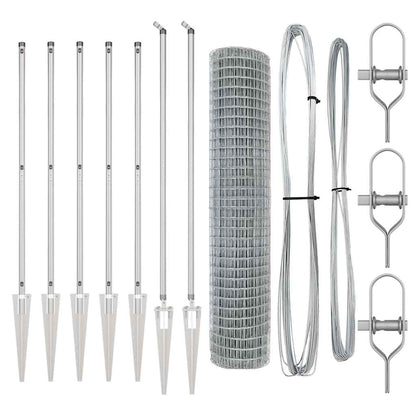 Fence with Posts Silver 1.5 x 10 m Steel