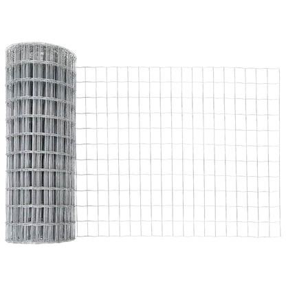 Fence with Posts Silver 0.6 x 10 m Steel