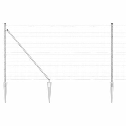 Fence with Posts Silver 1.2 x 10 m Steel