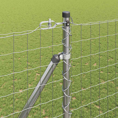 Fence with Posts Silver 1.5 x 10 m Steel