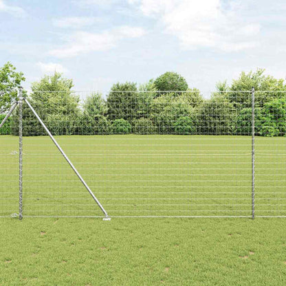 Fence with Posts Silver 1.5 x 10 m Steel