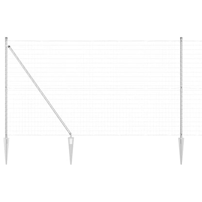 Fence with Posts Silver 1.5 x 10 m Steel