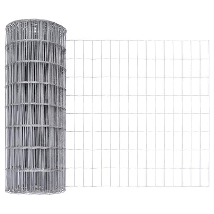Fence with Posts Silver 0.4 x 10 m Steel