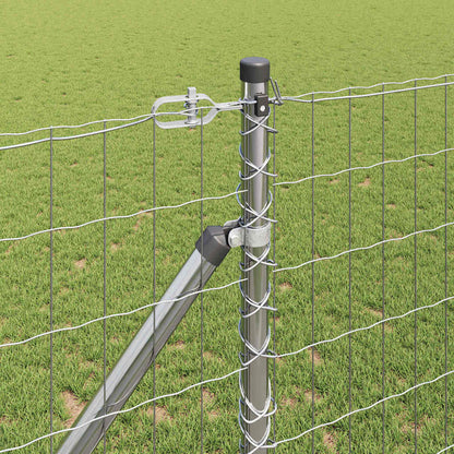Fence with Posts Silver 1.4 x 10 m Steel