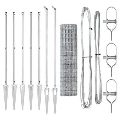 Fence with Posts Silver 1.4 x 10 m Steel