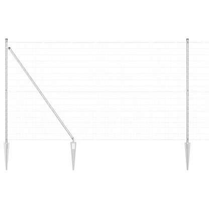Fence with Posts Silver 1.5 x 10 m Steel