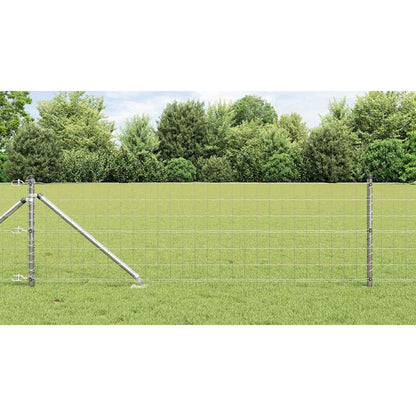 Fence with Posts Silver 0.8 x 10 m Steel