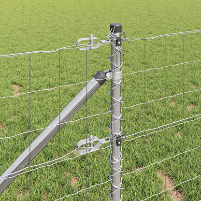 Fence with Posts Silver 0.8 x 10 m Steel