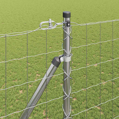 Fence with Posts Silver 1.6 x 10 m Steel