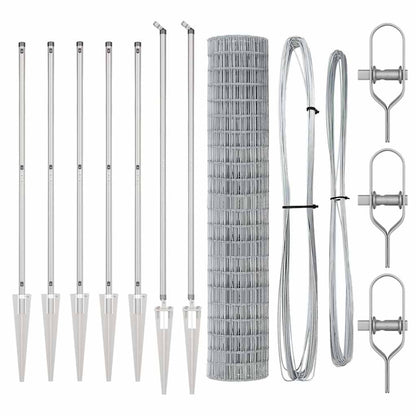 Fence with Posts Silver 1.6 x 10 m Steel