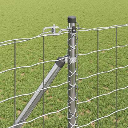 Fence with Posts Silver 1.2 x 10 m Steel