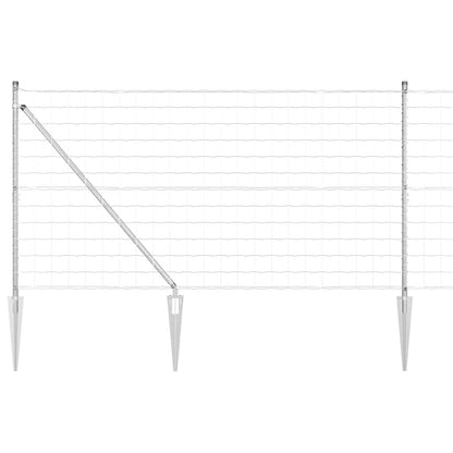 Fence with Posts Silver 1.2 x 10 m Steel