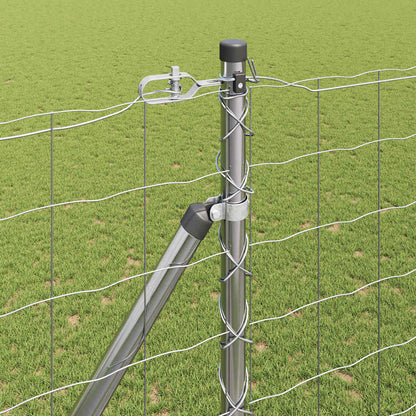 Fence with Posts Silver 1.6 x 10 m Steel