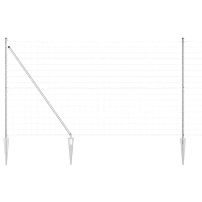 Fence with Posts Silver 1.6 x 10 m Steel