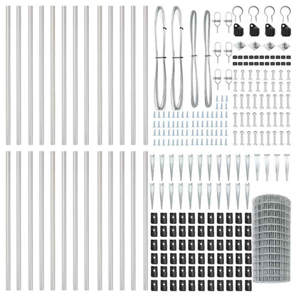 Fence with Posts Silver 0.6 x 50 m Steel