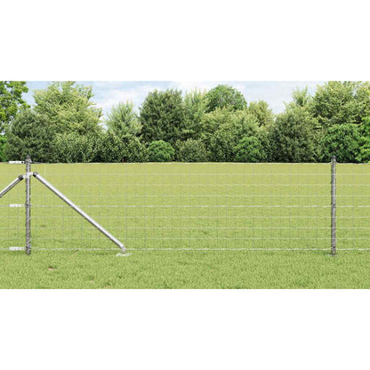 Fence with Posts Silver 0.6 x 10 m Steel
