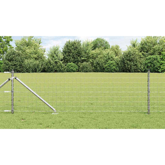 Fence with Posts Silver 0.6 x 10 m Steel