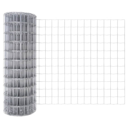 Fence with Posts Silver 0.6 x 10 m Steel