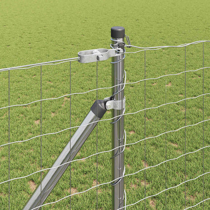 Fence with Posts Silver 1.2 x 10 m Steel