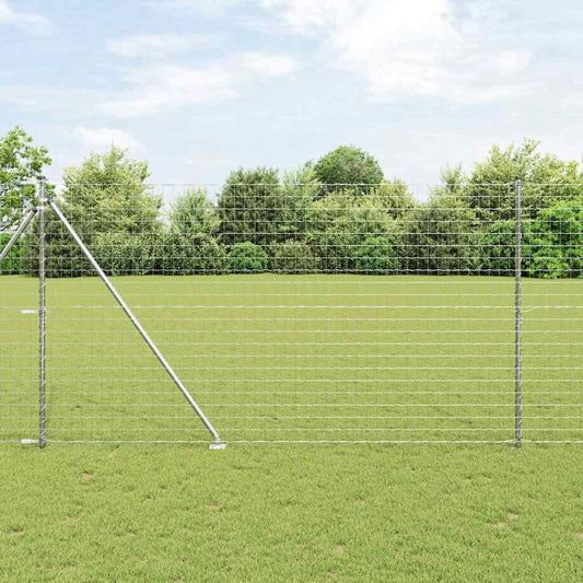 Fence with Posts Silver 1.5 x 10 m Steel