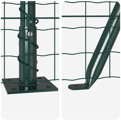 Fence with Posts Green 0.6 x 10 m Steel
