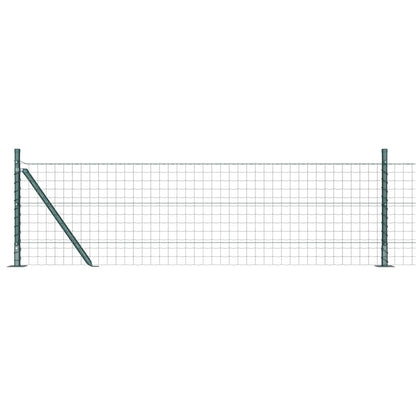 Fence with Posts Green 0.6 x 10 m Steel