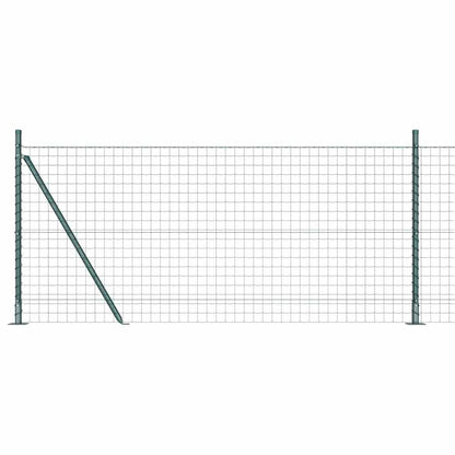 Fence with Posts Green 0.8 x 10 m Steel