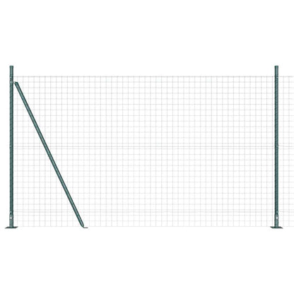 Fence with Posts Green 1.6 x 10 m Steel