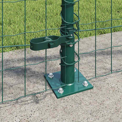 Fence with Posts Green 1 x 10 m Steel