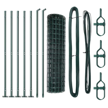 Fence with Posts Green 1.2 x 10 m Steel