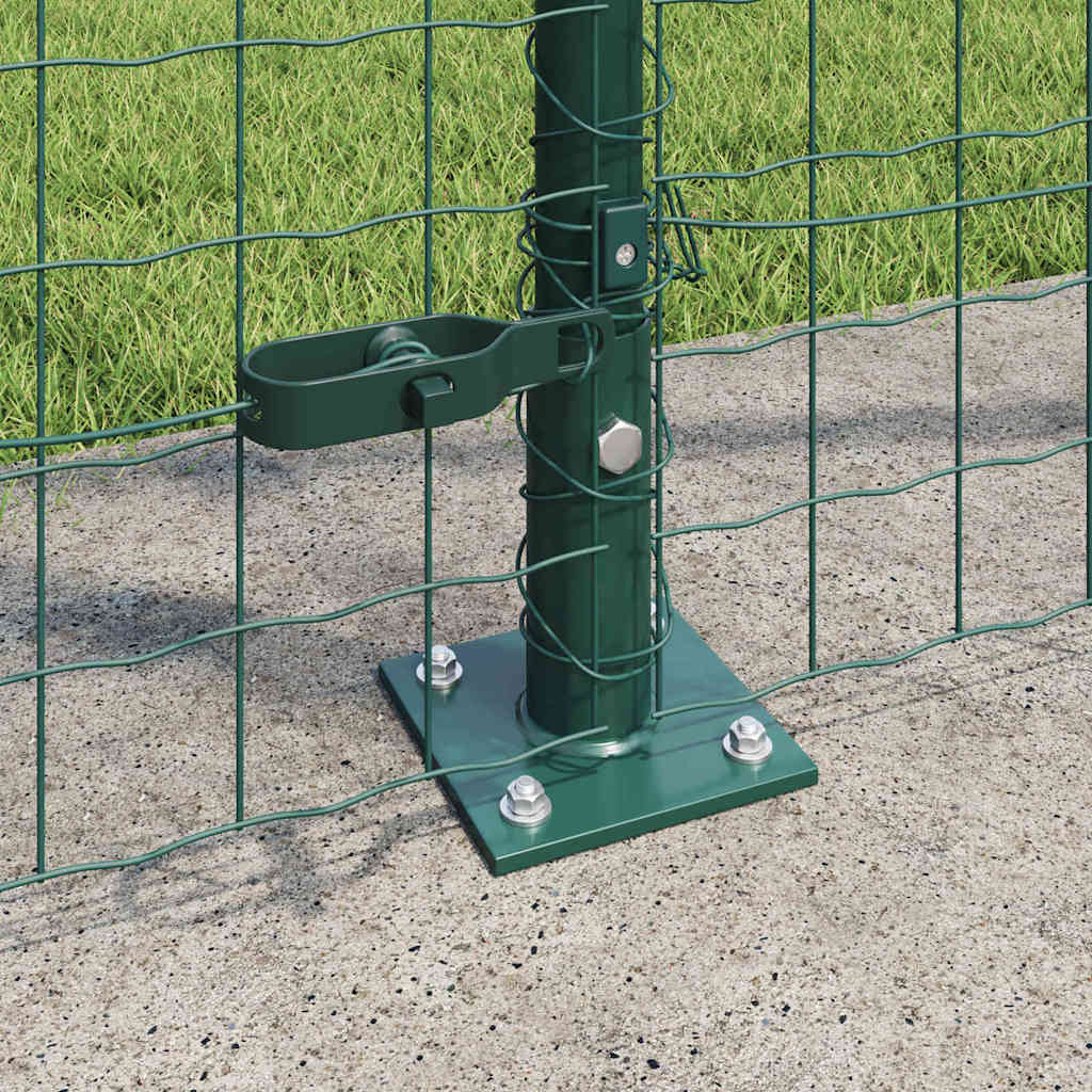 Fence with Posts Green 1.4 x 10 m Steel