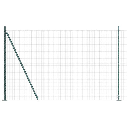 Fence with Posts Green 1.5 x 10 m Steel