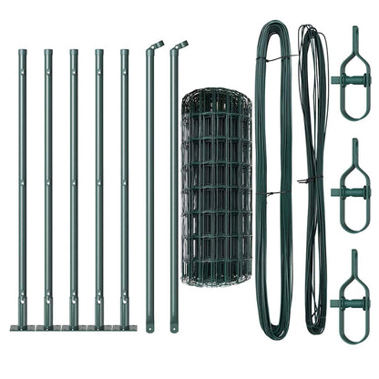 Fence with Posts Green 0.4 x 10 m Steel