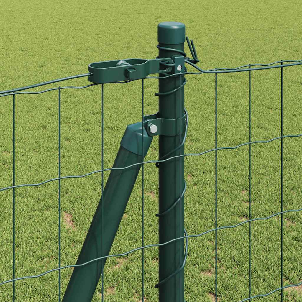 Fence with Posts Green 1.2 x 10 m Steel