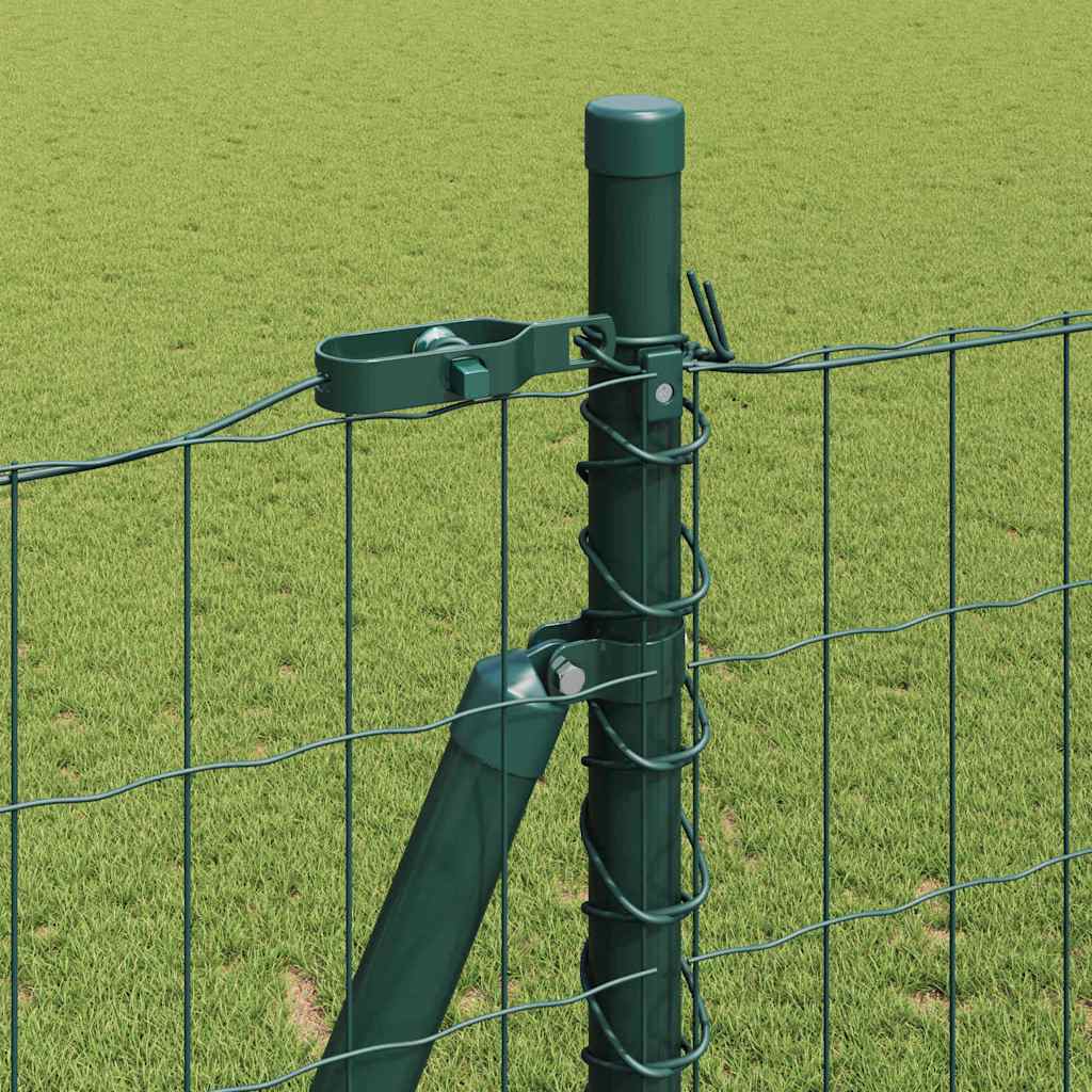 Fence with Posts Green 1.4 x 10 m Steel