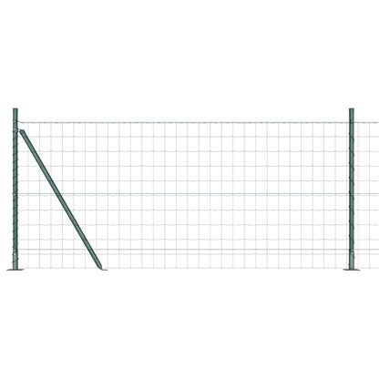 Fence with Posts Green 0.8 x 10 m Steel