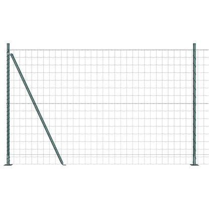 Fence with Posts Green 1.6 x 10 m Steel
