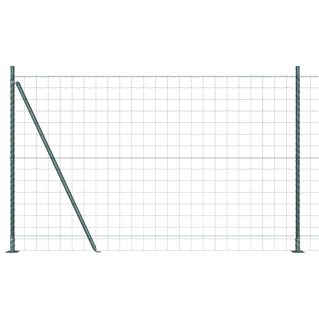 Fence with Posts Green 1.4 x 10 m Steel