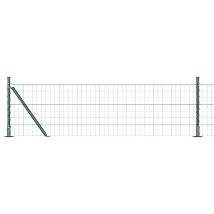 Fence with Posts Green 0.6 x 25 m Steel