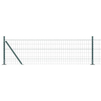 Fence with Posts Green 0.6 x 25 m Steel