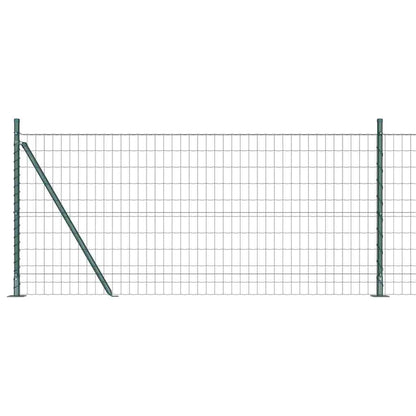 Fence with Posts Green 0.8 x 25 m Steel