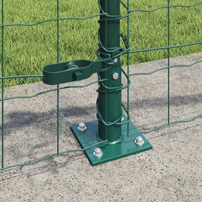Fence with Posts Green 0.6 x 25 m Steel