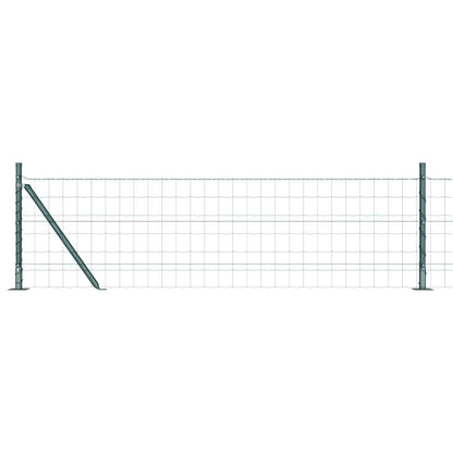 Fence with Posts Green 0.6 x 25 m Steel