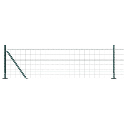 Fence with Posts Green 0.6 x 25 m Steel
