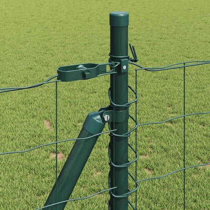Fence with Posts Green 0.8 x 25 m Steel