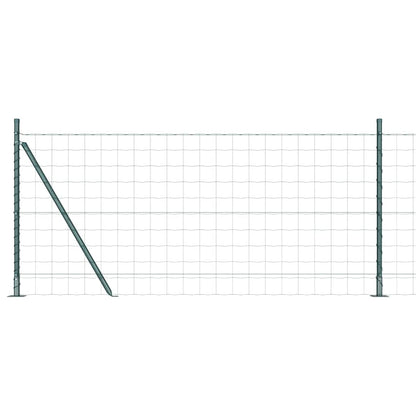 Fence with Posts Green 0.8 x 25 m Steel