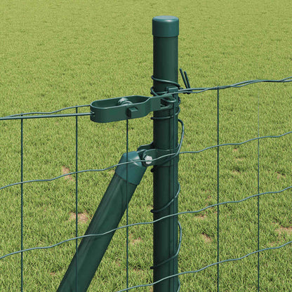 Fence with Posts Green 0.8 x 10 m Steel