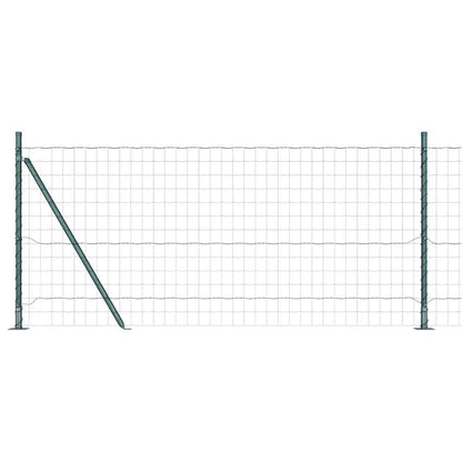 Fence with Posts Green 0.8 x 10 m Steel