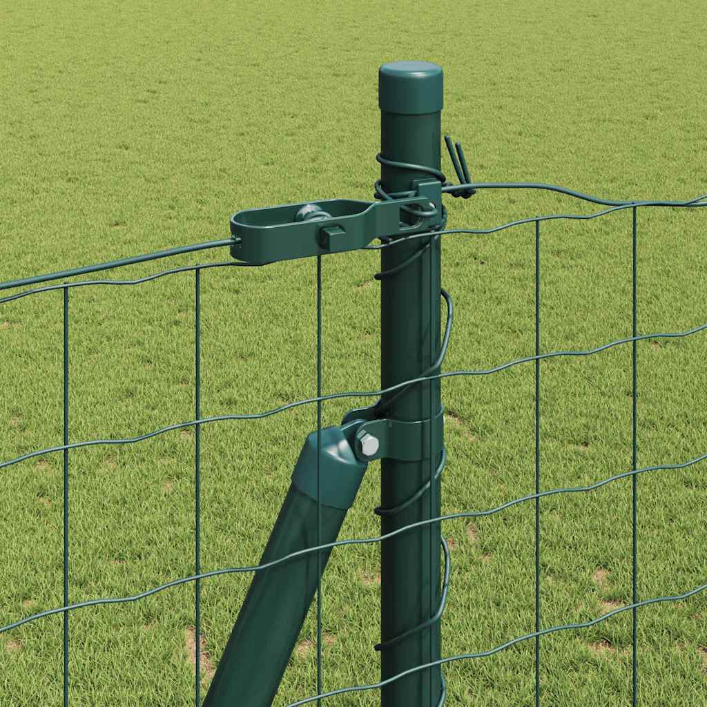 Fence with Posts Green 1.4 x 10 m Steel